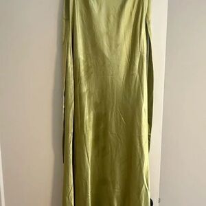 Elegant Green Satin Dress